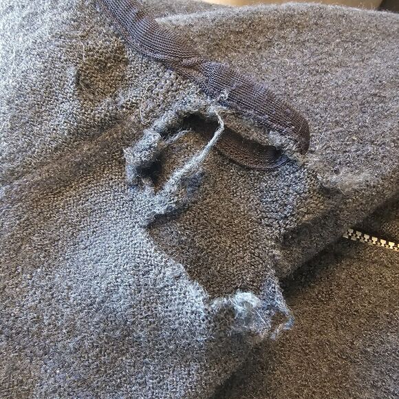 Ibex Vtg Dark Gray Full Zip 100% New Wool Jacket Size Large Vented Pockets *Flaw - Picture 5 of 6